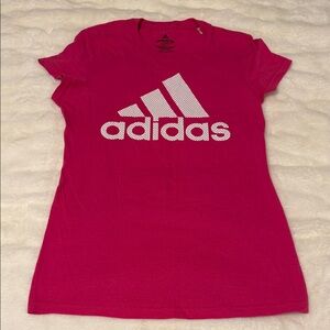 Adidas Fuchsia Tee with White Logo